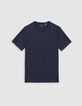 Inktblauw T-shirt De Essential biokatoen ronde hals Heren-6