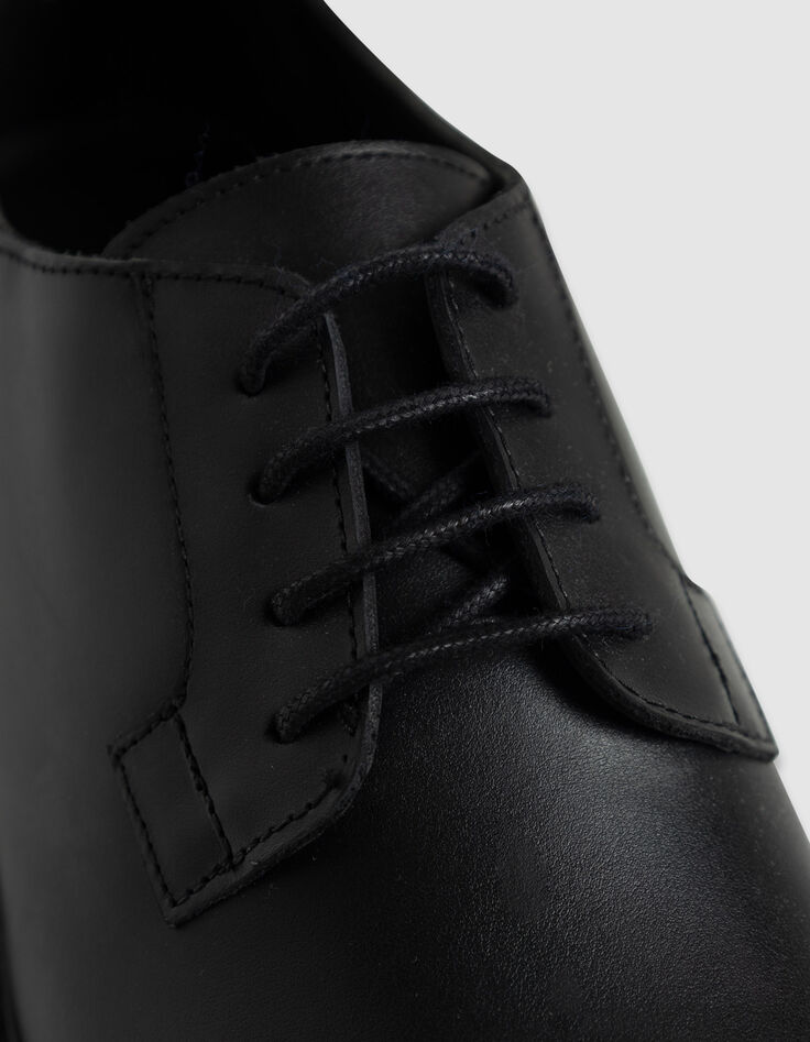 Schwarzes Leder Derbies Herren-4