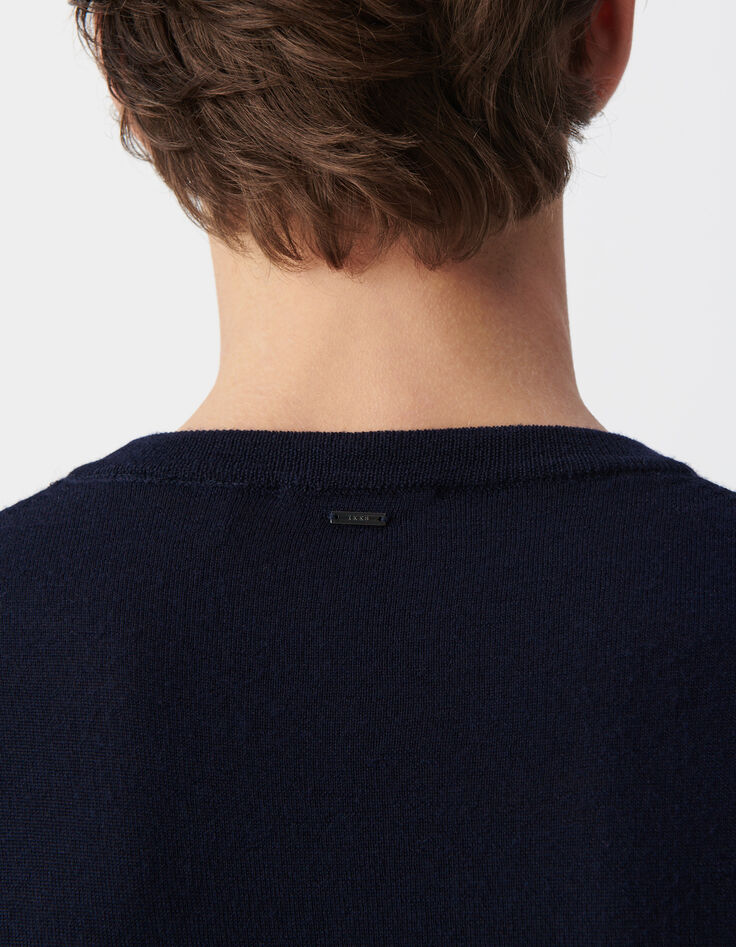 Men&rsquo;s navy pure wool knit T-shirt-5