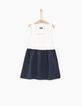 Vestido 2 en 1 bicolor con top encaje blanco niña-2