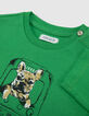 T-Shirt Bio-Baumwolle Grün, Hund-Metro-Motiv, Baby Junge-4