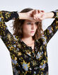 Blouse en voile floral femme-1