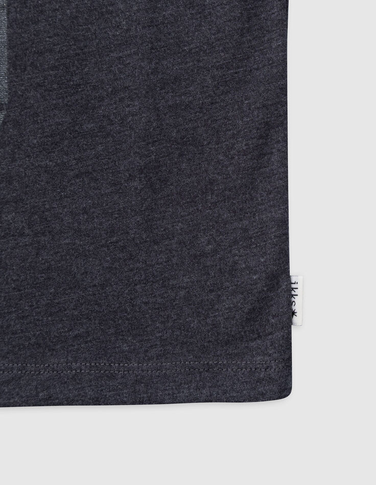 Graues Mädchen-T-Shirt mit Glitzermotiven und Nieten-7