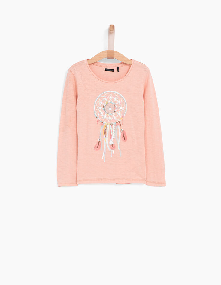 Tee-shirt rose print attrape-rêves fille-2