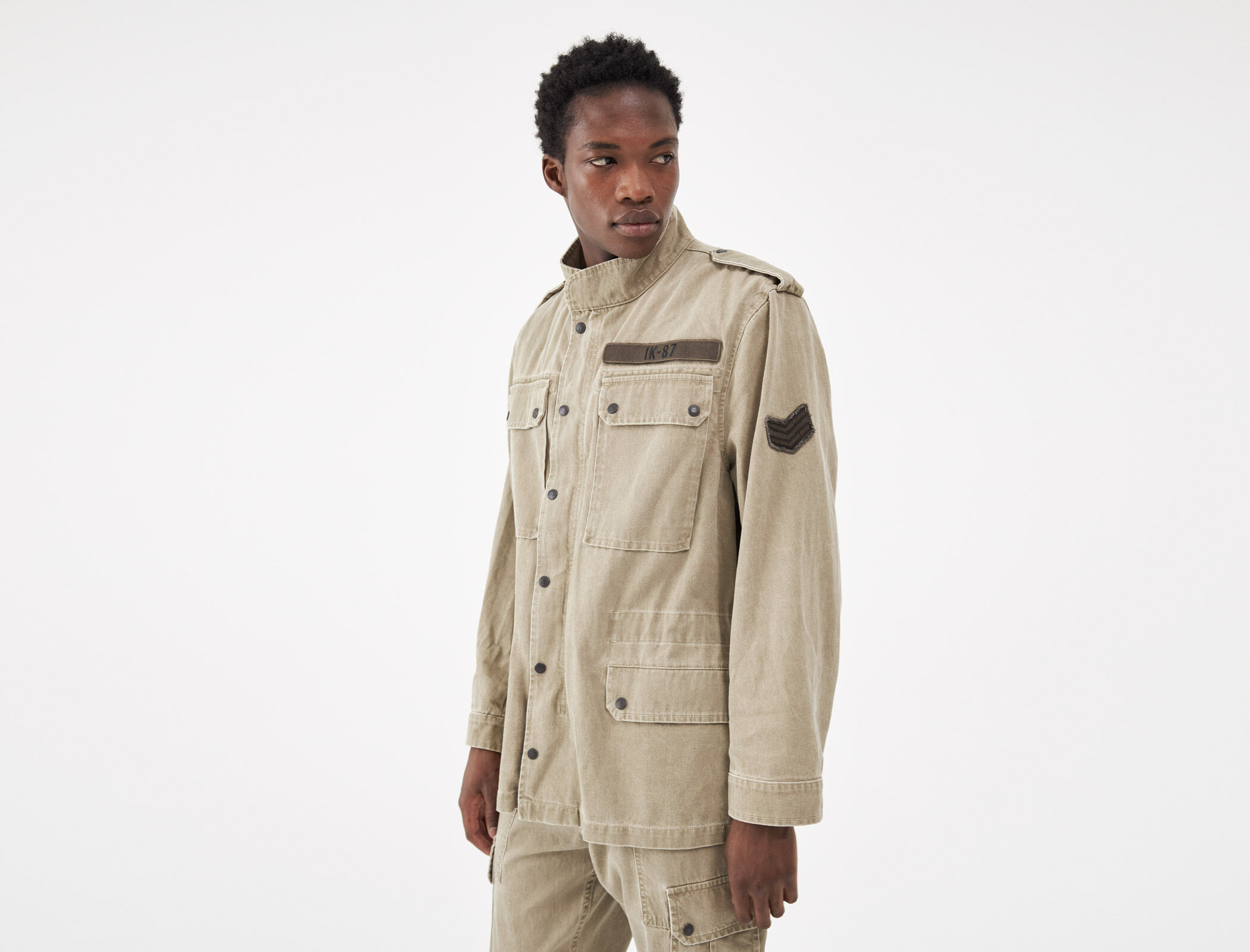 Sahariana militar hombre sales