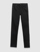 Zwarte slim jeans details vlechten opzij Dames-1