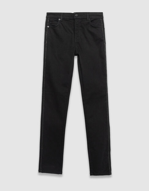 Zwarte slim jeans details vlechten opzij Dames - IKKS