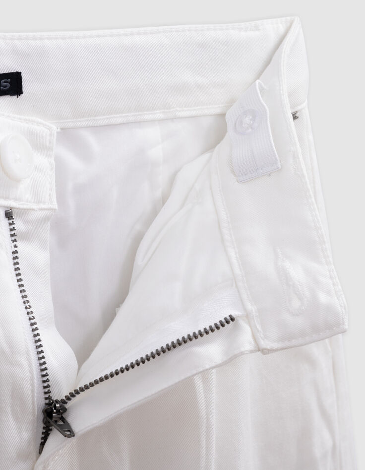 Pantalon LARGE blanc cassé à pinces fille-6