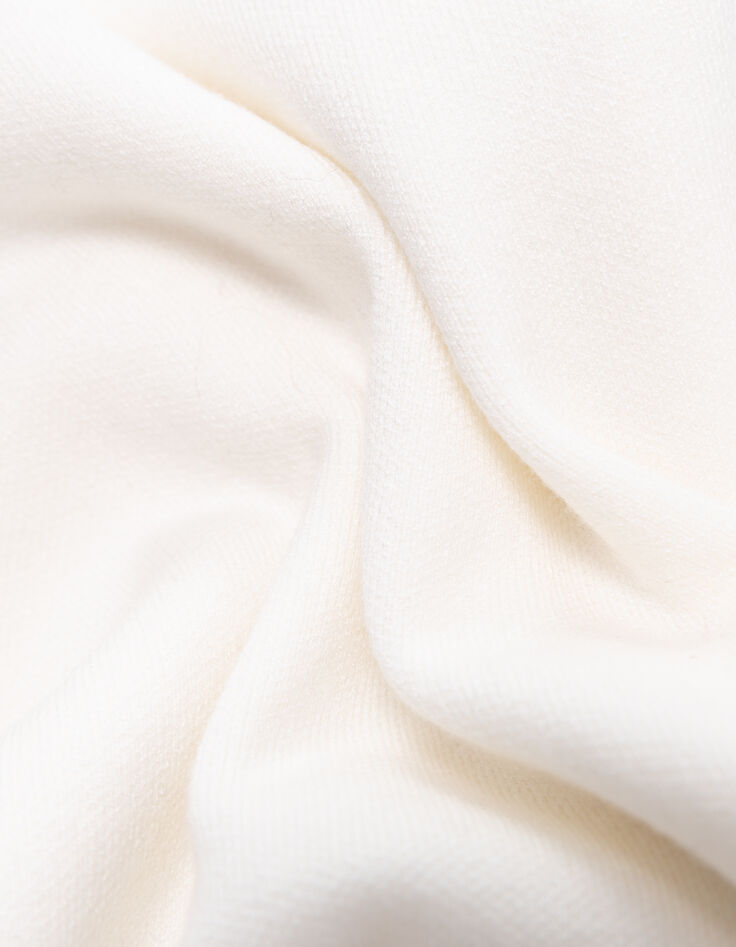 Women’s white knit short cardigan with patch pockets-7