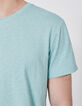 Wassergr&uuml;nes Herren-T-Shirt aus Baumwolle und Hanf-4