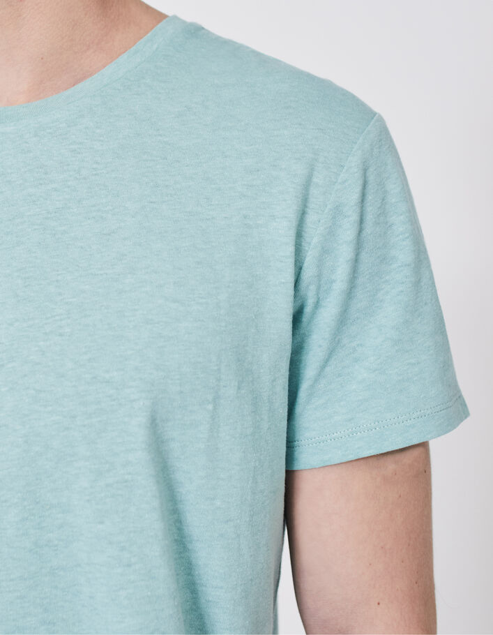 Men’s aqua green cotton and hemp T-shirt - IKKS