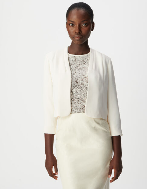 Veste &eacute;cru de c&eacute;r&eacute;monie courte - IKKS