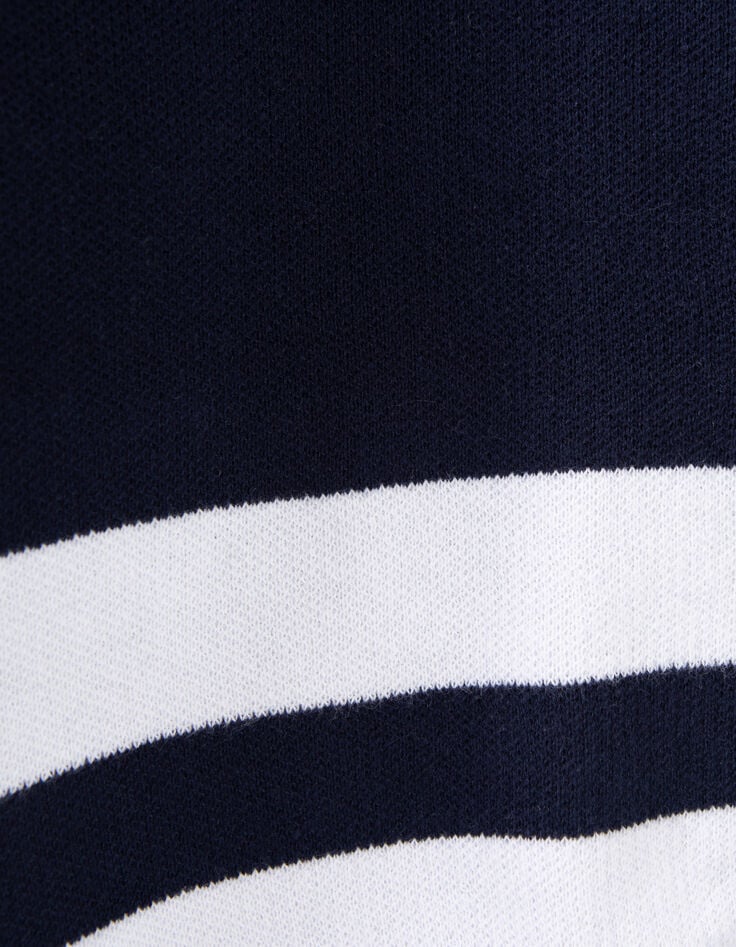 Boys' navy knit cardigan with white stripes-6