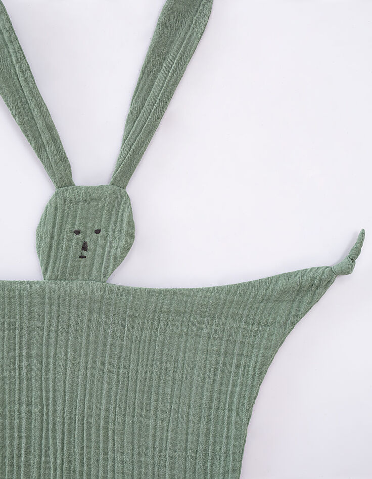 Doudou lapin vert coton biologique GABRIELLE PARIS-2