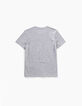 Camiseta gris claro con calavera bordada niño -3