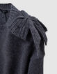 Jersey gris punto maxi lazo hombro niña-7