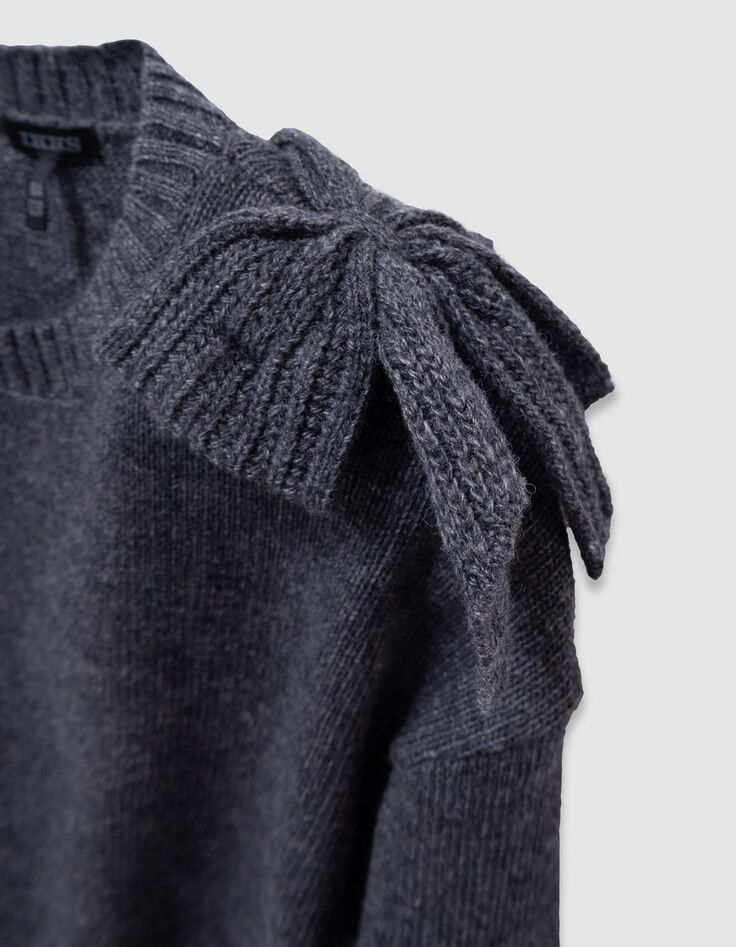 Jersey gris punto maxi lazo hombro niña-7 Jersey gris punto maxi lazo hombro niña-7