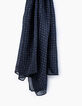 Men’s navy blue mini NYC print scarf-2