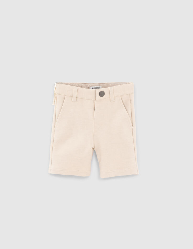 Bermuda chino beige faux-uni bébé garçon-1