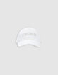 White cap with tone-on-tone embroidery for girl-6