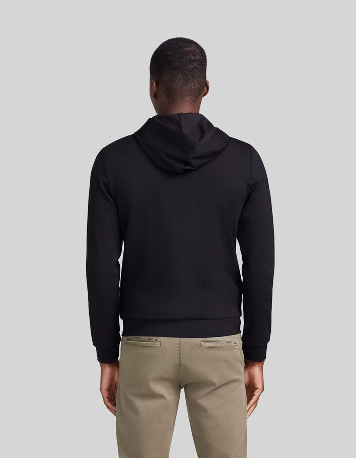 Men’s black Interlock zipped hooded cardigan-2
