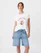 Wei&szlig;es Rundhals T-Shirt Damen mit Dosenmotiv-5