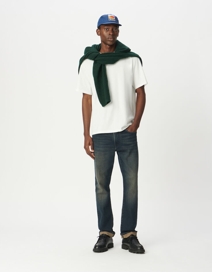 T-shirt blanc col rond manches courtes Homme-2