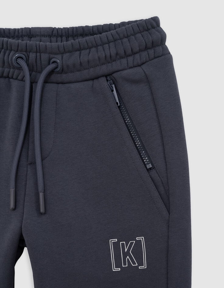 Ch&aacute;ndal gris de ni&ntilde;o con cremallera y un bolsillo-3