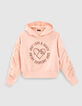 Girls’ khaki hoodie with gathered cuffs-1