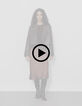 Blouson marron cuir forme trench court Femme-8