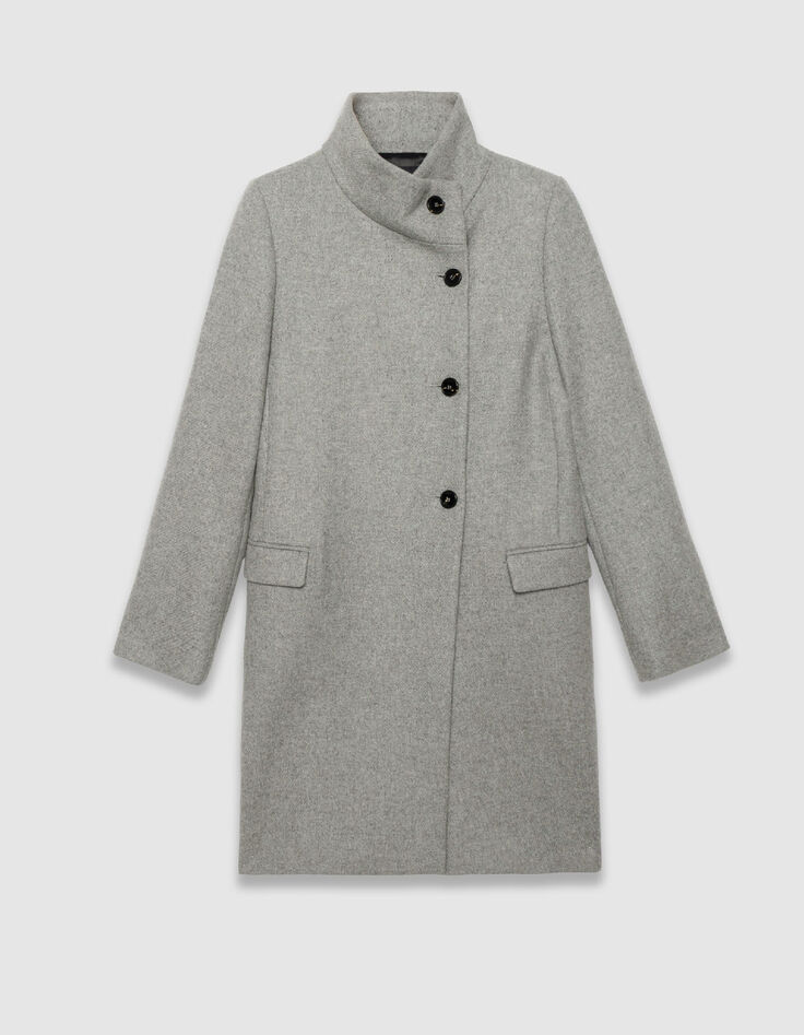 Abrigo gris botonadura asim&eacute;trica mujer-6