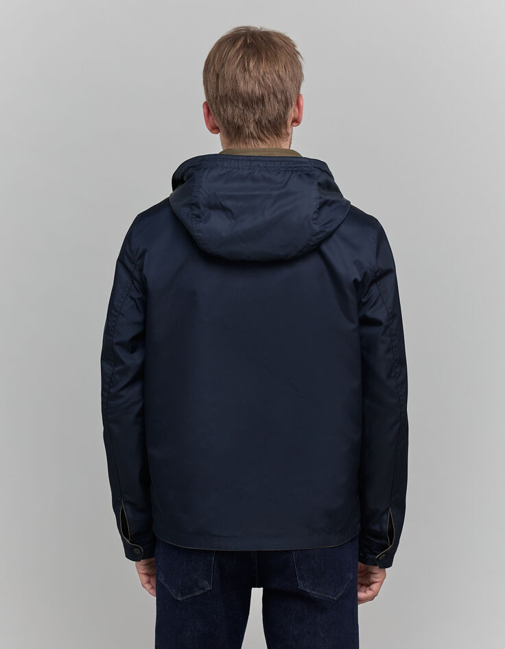 Blouson r&eacute;versible bleu navy et kaki Homme-3