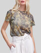 Kupfergr&uuml;nes Damen-T-Shirt Lurex Animalprint-2