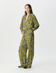 Blouse fluide verte imprimé floral Femme-2