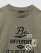 Khaki Jungen-T-Shirt Biobaumwolle Schriftzug Badge-3