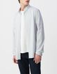 Men's white geometric print REGULAR shirt-1
