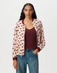 Blouson bomber rose satiné imprimé bouches Femme-2