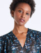 Blouse voile imprimé jungle smocks épaules femme-4