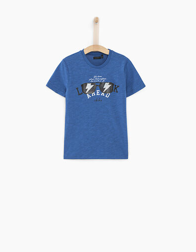 Boys’ dark blue lenticular glasses graphic T-shirt  - IKKS