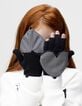 Girls’ black knit heart-shaped flap mittens-7 Girls’ black knit heart-shaped flap mittens-7