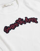 Ecru cropped T-shirt met geborduurde tekst meisjes-4