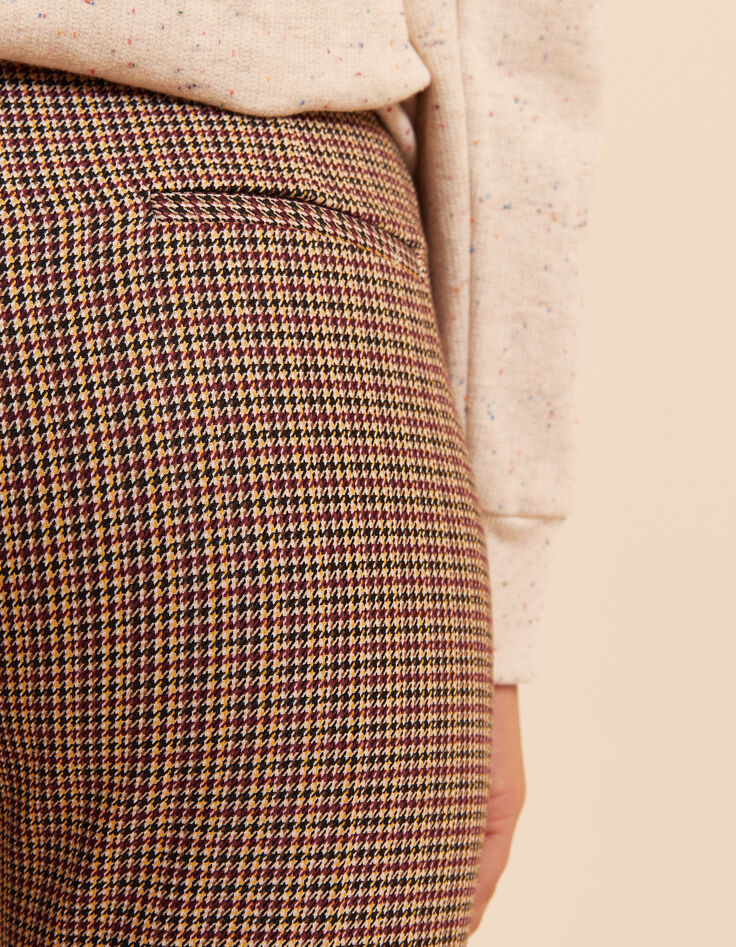 Pantalon de tailleur beige motif pied-de-puce LAURENCE I.Code-7