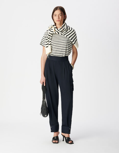 Mujer pantalones globo azul marino con bolsillos de batalla - IKKS