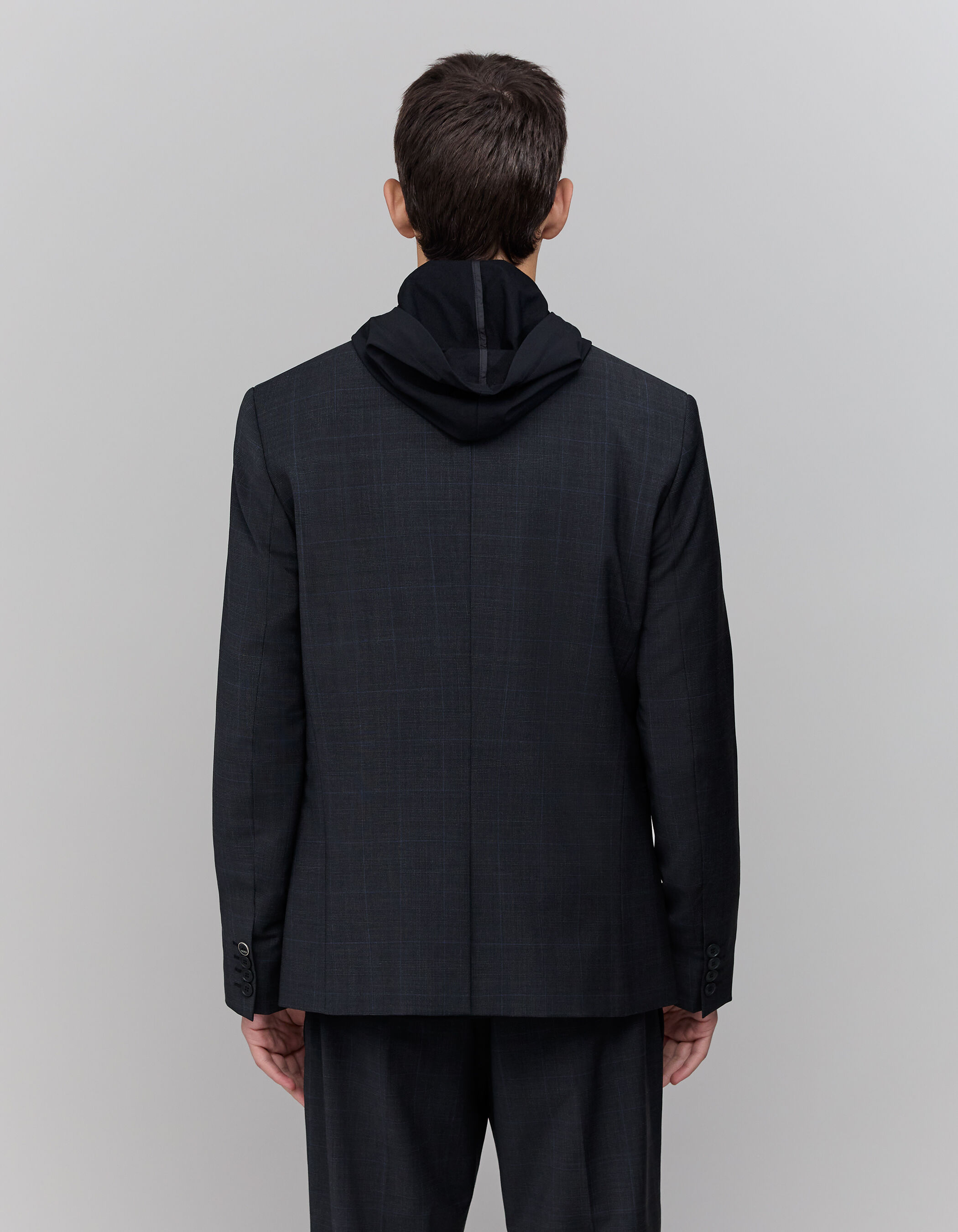 Veste de costume anthracite motif carreaux Homme