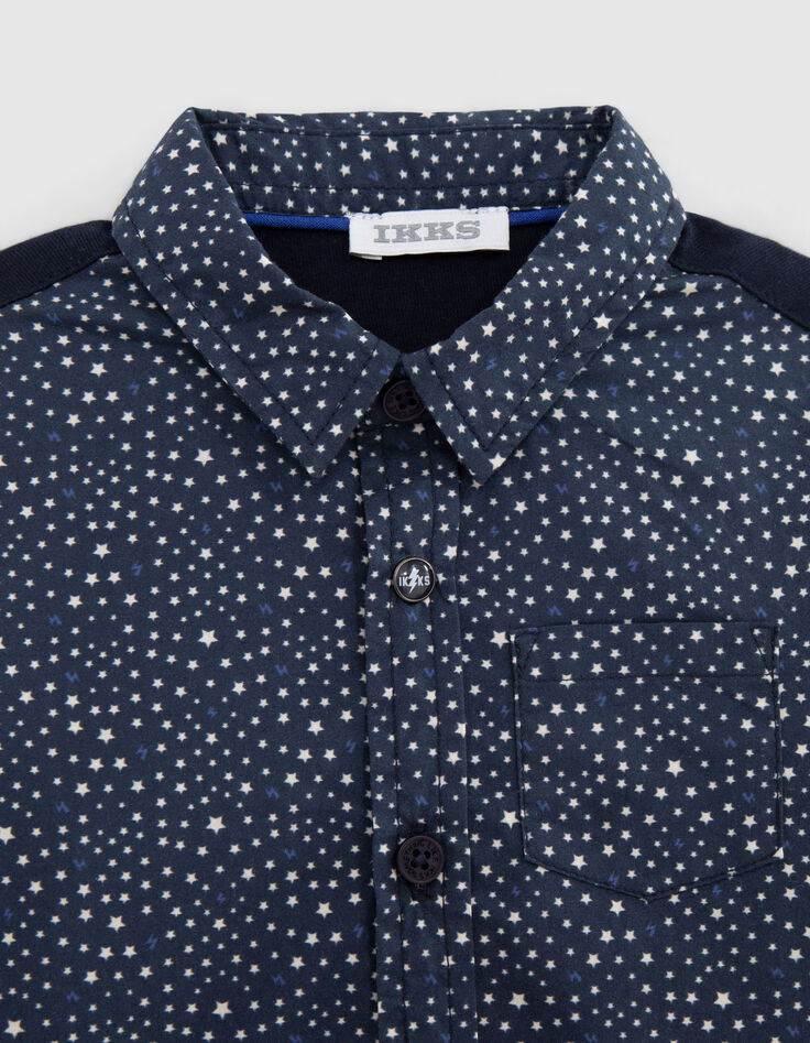 Camisa beb&eacute; ni&ntilde;o estampado estrellas azul marino-2