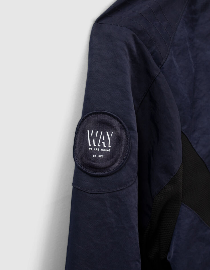 Jungenwendebomberjacke in Marineblau und Grau-6