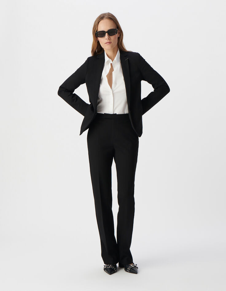 Schwarzer Damenblazer tailliert Milano-Strick-5
