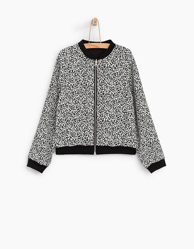 Bomber réversible imprimé léopard et noir fille-1