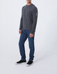 Men&rsquo;s charcoal knit sweater with slogan on back-7
