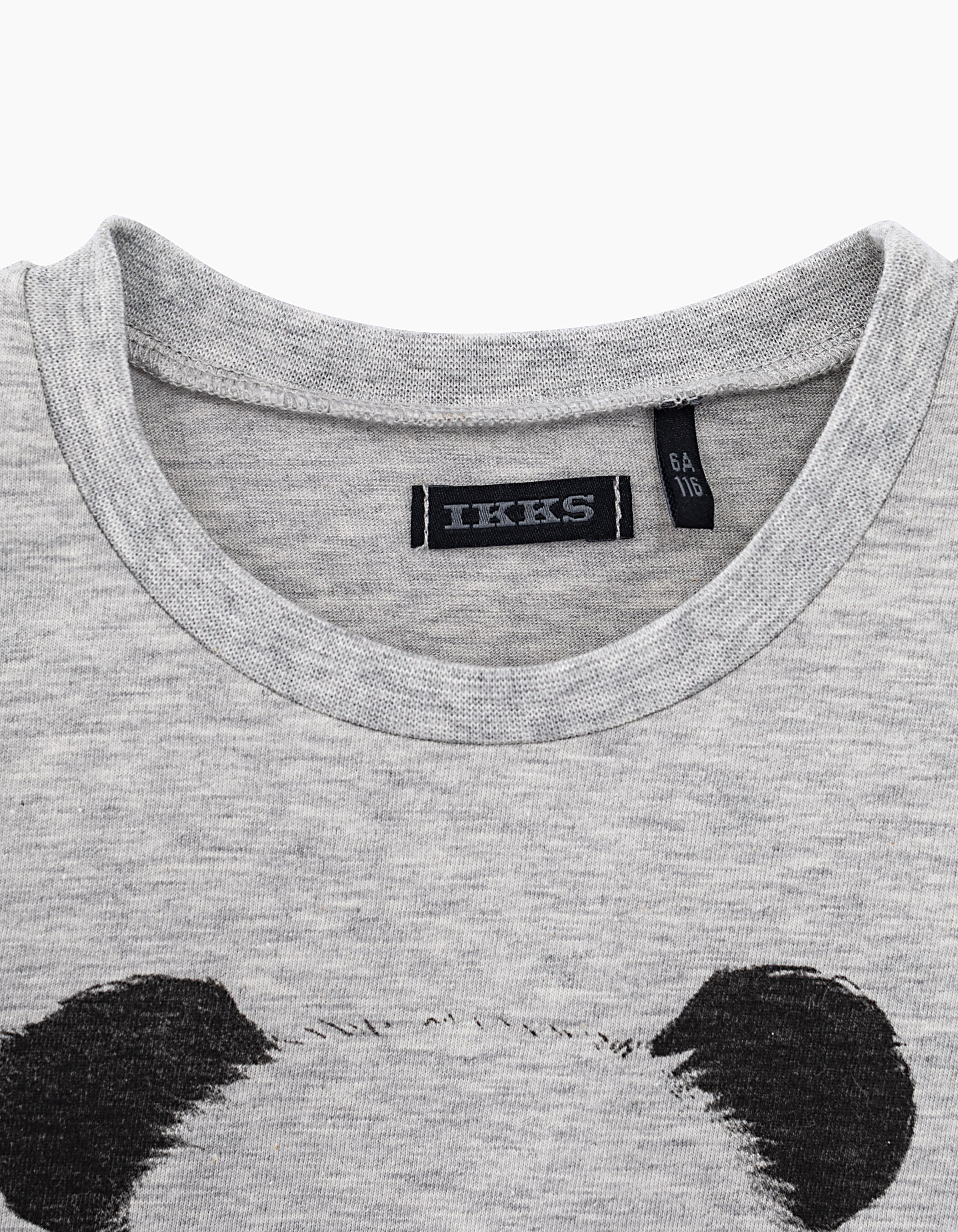 Boys medium grey marl panda skateboarder graphic T shirt